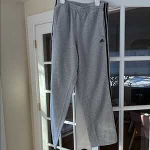 Adidas Heather Gray Joggers with Black Accents